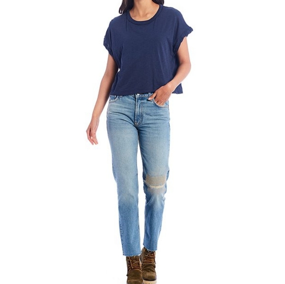 Free People You Rock Tee Shirt Short Sleeve Navy Sizes Small Medium & Large NWT - Picture 5 of 11